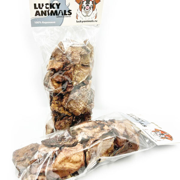 LUCKY ANIMALS, Лакомство д/собак, лёгкое баранье, тёмное, 140 гр.