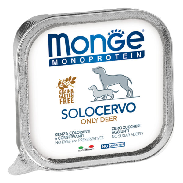 MONGE DOG Monoprotein, Консервы д/собак из оленины, 150 гр.