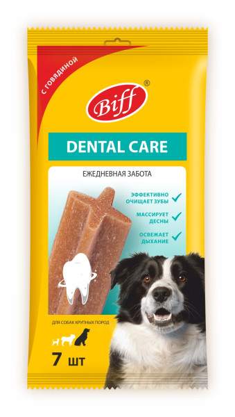 TIT-BIT, Лак-во д/собак, жев-ный снек DENTAL CARE со вкусом говядины, 270 гр.