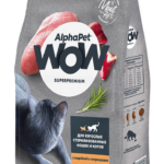 ALPHAPET WOW, Сухой корм д/взрослых стерилиз. кошек и котов с индейка и потрошки, 1,5 кг.