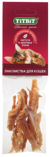 TIT-BIT, Лакомство д/кошек, филе куриное, соломка, 14 гр.