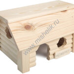 HOMEPET, Домик для грызунов деревянный, 15х20х12,3 см.