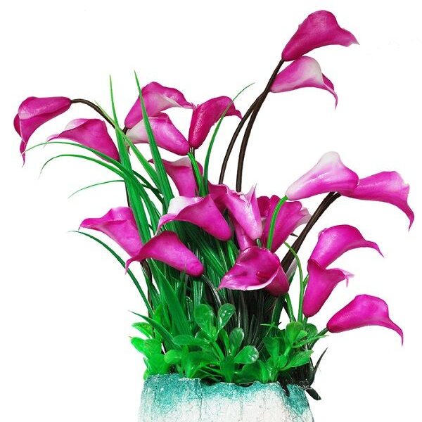 УЮТ, Растение аквариумное 24 см лиловые цветы, 1 шт.