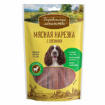 ДЕРЕВЕНСКИЕ Л-ВА, Лакомство д/собак, нежная нарезка с олениной, 90 гр.