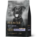 PREMIER DOG, Сухой корм д/собак средних пород с филе лосося и индейкой, 3 кг.