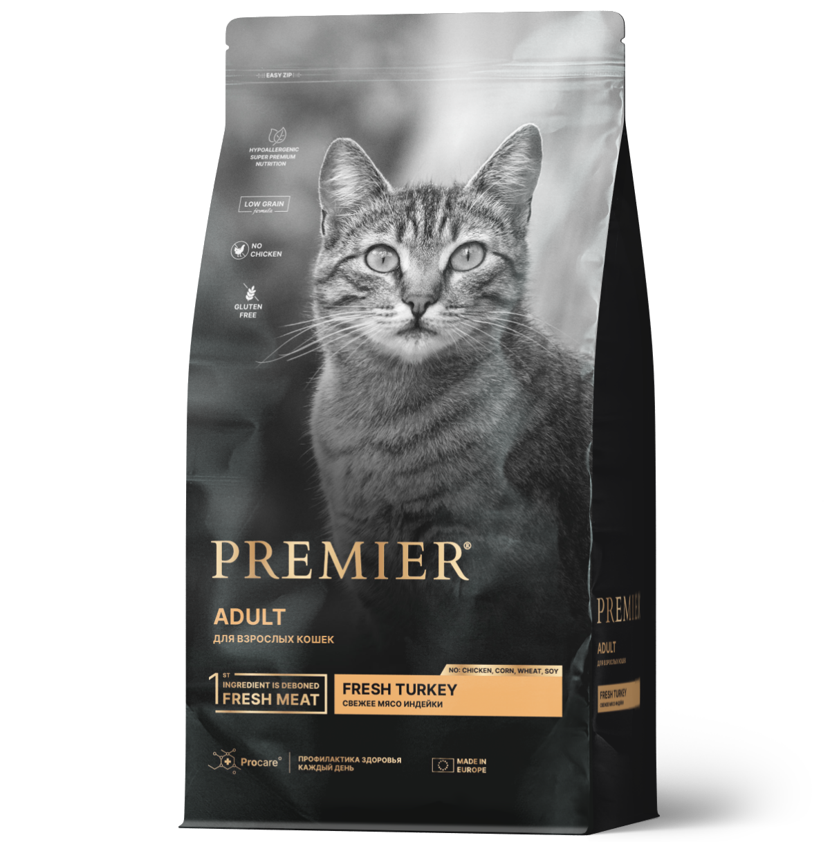 PREMIER CAT, Сухой корм д/кошек с мясом индейки, 400 гр.