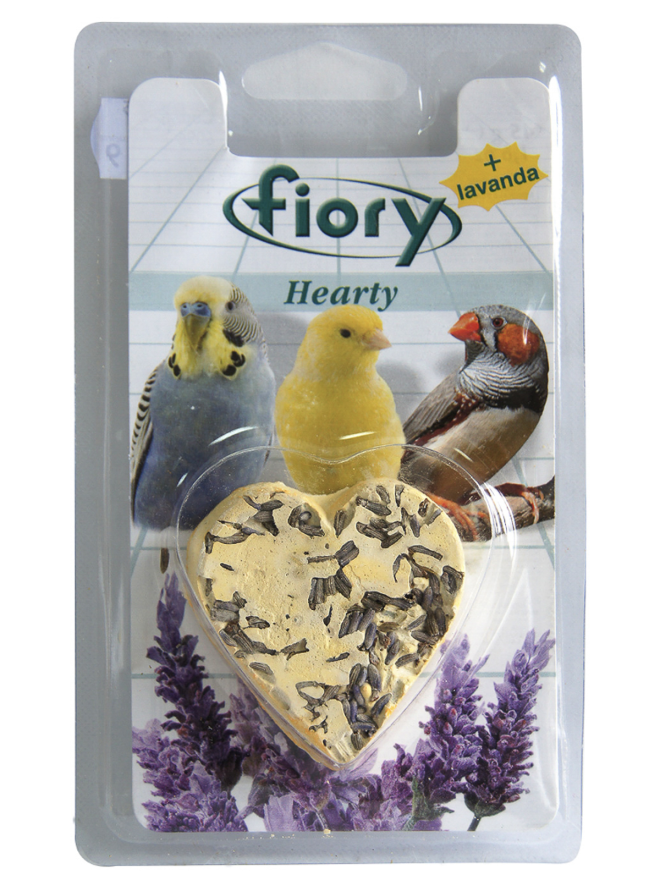 FIORY, Био-камень для птиц "Hearty Big" с лавандой в форме сердца, 100 гр.