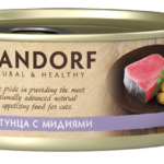 GRANDORF, Консервы д/кошек филе тунца с мидиями, 70 гр.