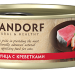 GRANDORF, Консервы д/кошек филе тунца с креветками, 70 гр.