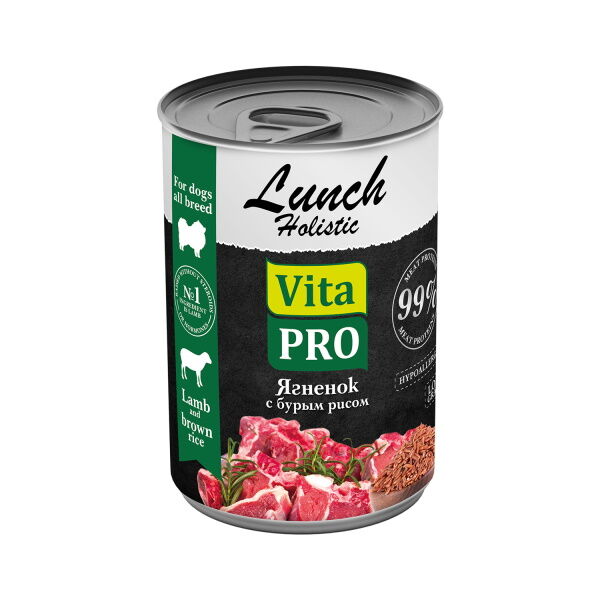 VITA PRO, Консервы д/собак с ягнёнком и бурый рис, 240 гр.