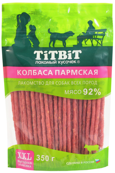 TIT-BIT, Лак-во д/собак, колбаса пармская, xxl, 350 гр.