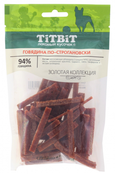 TITBIT, Лак-во д/собак, говядина по-строгановски, xxl, 310 гр.