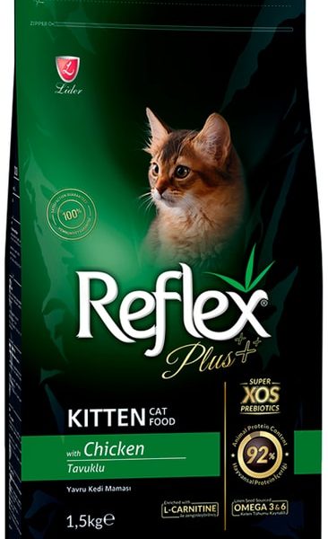 REFLEX PLUS, Сухой корм д/кошек с курицей, 1,5 кг.