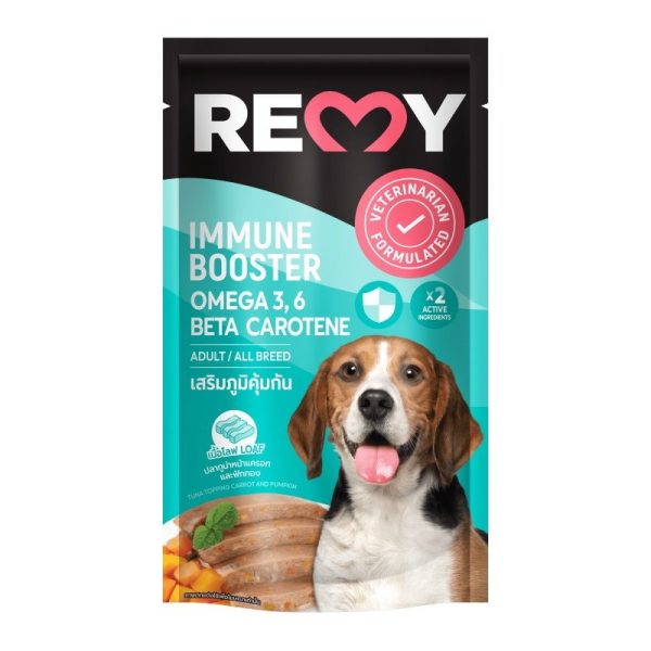 REMY, Пауч д/собак с белой рыбой, морковью, тыквой, для укреп. иммунитета, 110 гр.