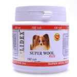 POLIDEX wool plus, витамины д/собак улучшает состояние шерсти, кожи, когтей, 150 таб.