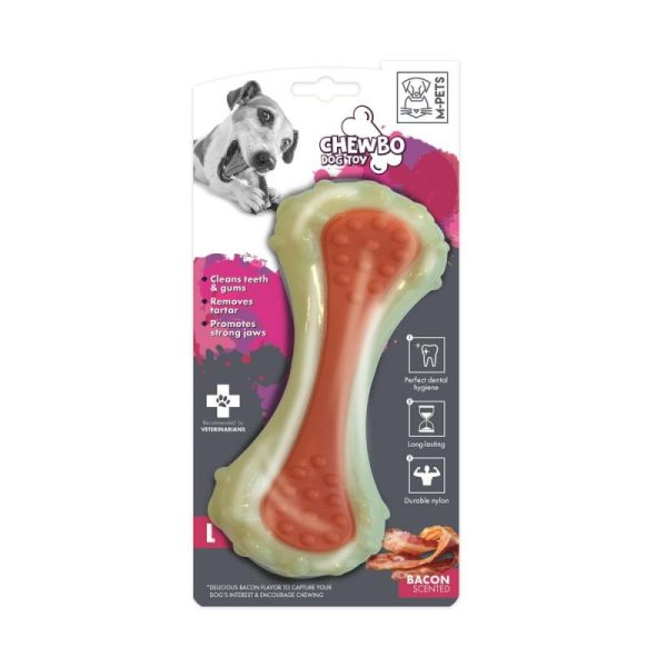 M-PETS, Игрушка д/собак, кость со вкусом бекона, 20,2 см.