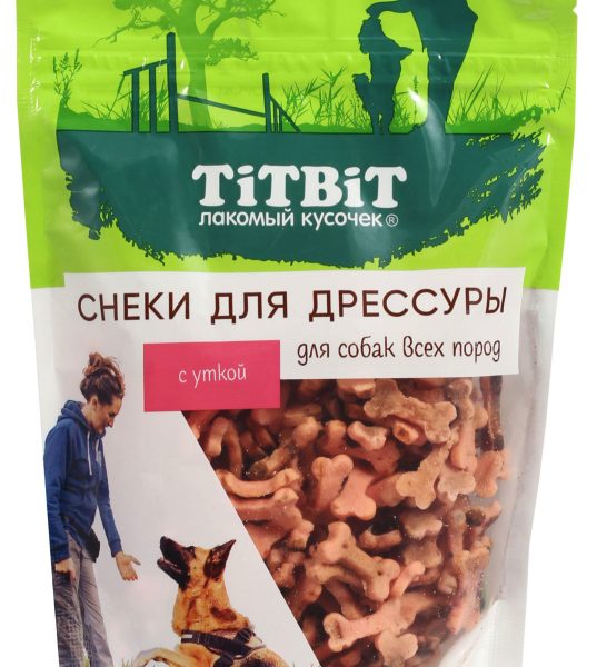 TITBIT, Лак-во д/собак, снэки для дрессуры с уткой, 100 гр.