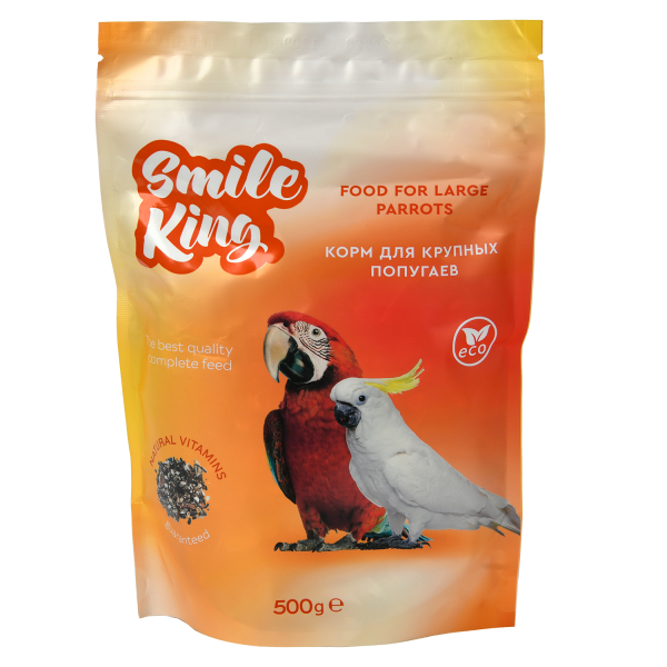 SMILE KING, Корм для крупных попугаев, 500 гр.