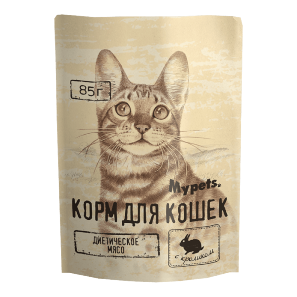 MYPETS, Паучи д/кошек с кроликом, 85 гр.