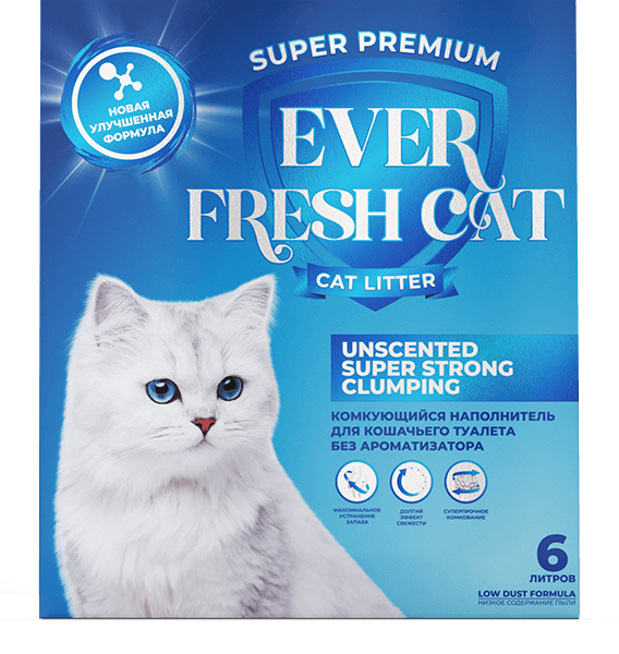 EVER FRESHCAT, Комкующийся наполнитель, без ароматизатора, 6 л.