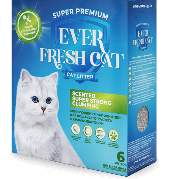 EVER FRESHCAT, Комкующийся наполнитель SUPER STRONG CLUMPING, 6 литров