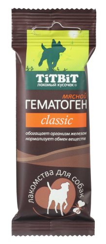 TIT-BIT, Лак-во д/собак, гематоген мясной classic, 35 гр.