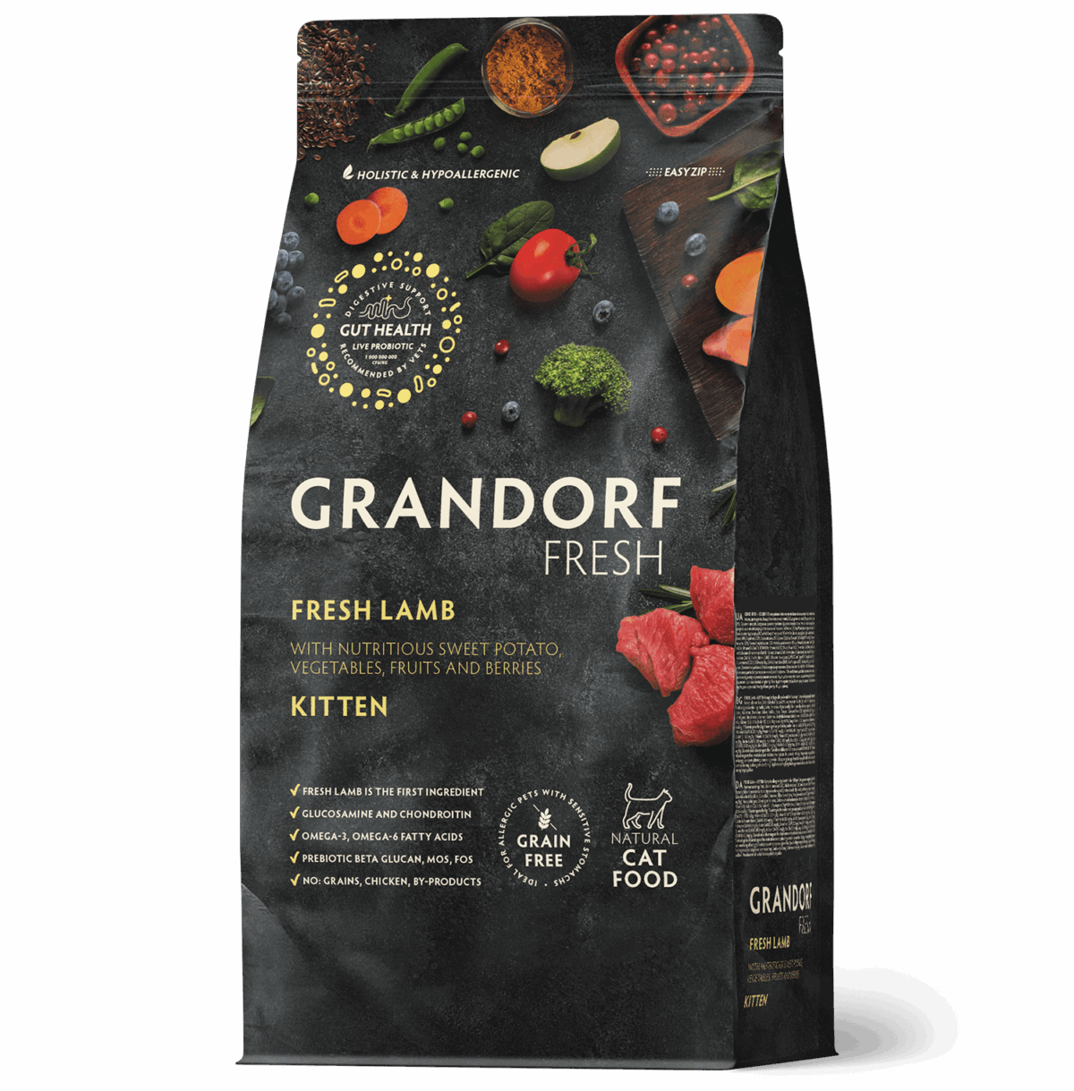 GRANDORF FRESH CAT, Сухой корм д/котят со свежим ягненком и бататом, 2 кг.