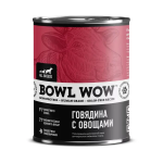 BOWL WOW, Консервы д/всех пород, с говядиной и овощами, 340 гр.