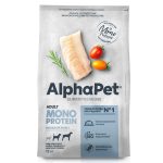 ALPHAPET SUPERPREMIUM (монопротеин), Сухой корм д/собак средних и крупных пород с белой рыбой,12 кг.