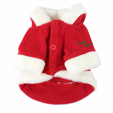 PUPPIA, Куртка д/собак с капюшоном новогодняя "Santa", красная L, 31 см.