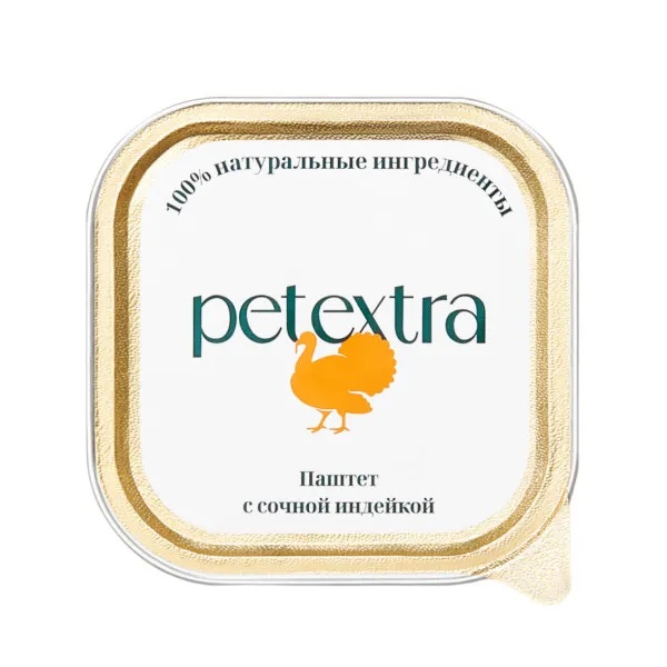 PETEXTRA, Ламистер д/кошек паштет с сочной индейкой, 100 гр