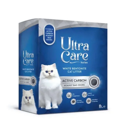 ULTRA CARE, Комкующийся наполнитель с активированным углем, 7 кг/8 л.