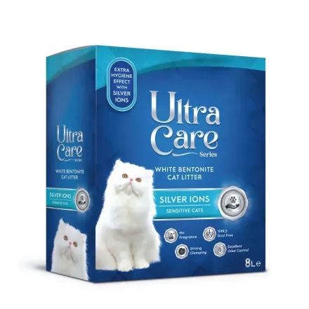 ULTRA CARE, Комкующийся наполнитель с ионами серебра, 7 кг/8 л.