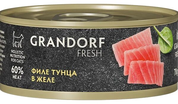 GRANDORF FRESH, Консервы д/кошек филе тунца в желе, 70 гр.