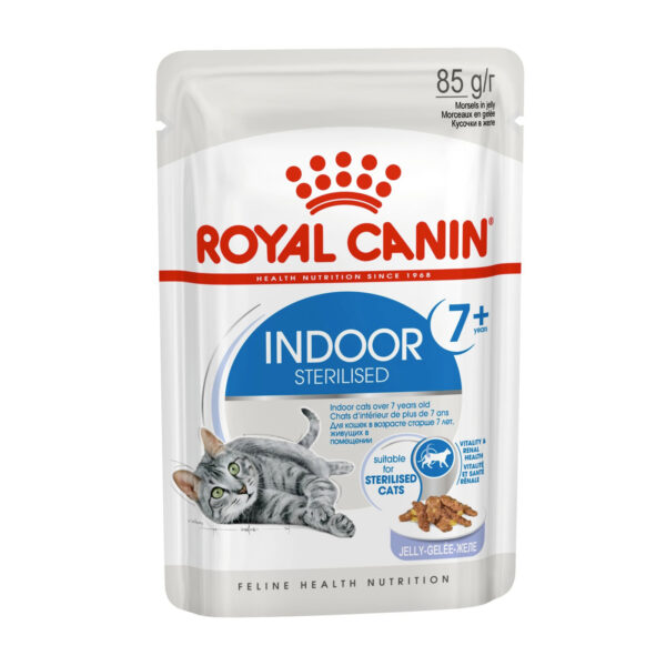 ROYAL CANIN, Паучи д/взрослых стерил.кошек,живущих в помещении,7+, кусочки в желе, 85 гр.