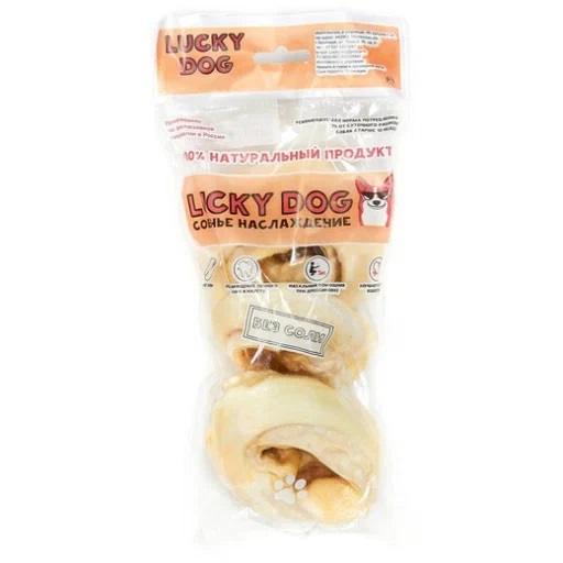 LUCKY DOG, Лакомство д/собак, ухо свиное внутреннее, 3 шт.
