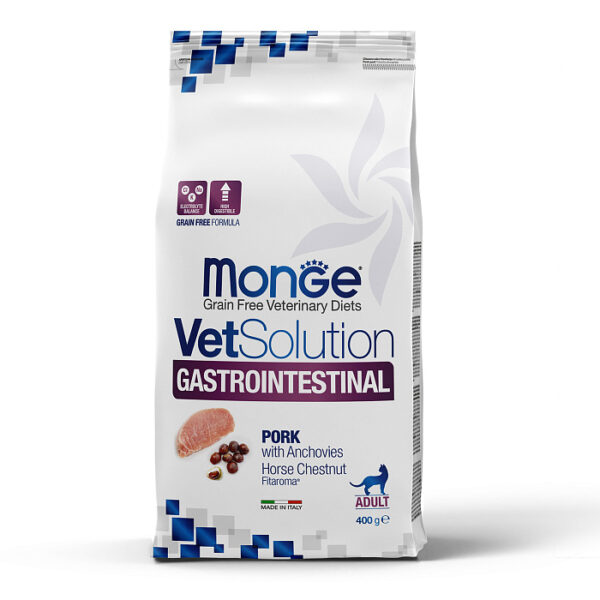 MONGE VETSOLUTION FELINE, Сухой корм д/кошек, Gastrointestinal, 400 гр.